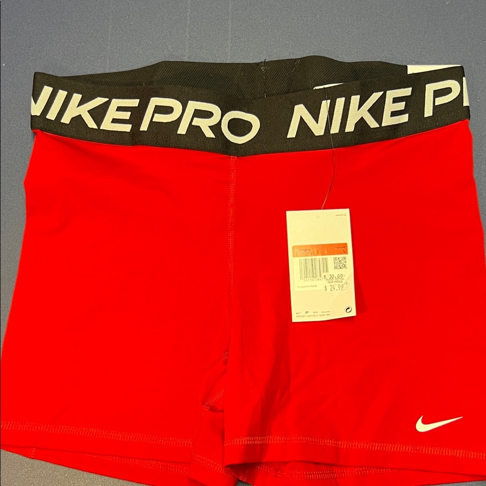 Nike Red and Black Pro Shorts